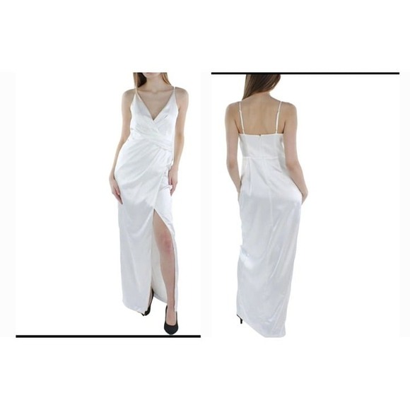 Aidan By Aidan Mattox Surplice  Neckline Slit Gown- US 4 - Picture 7 of 7